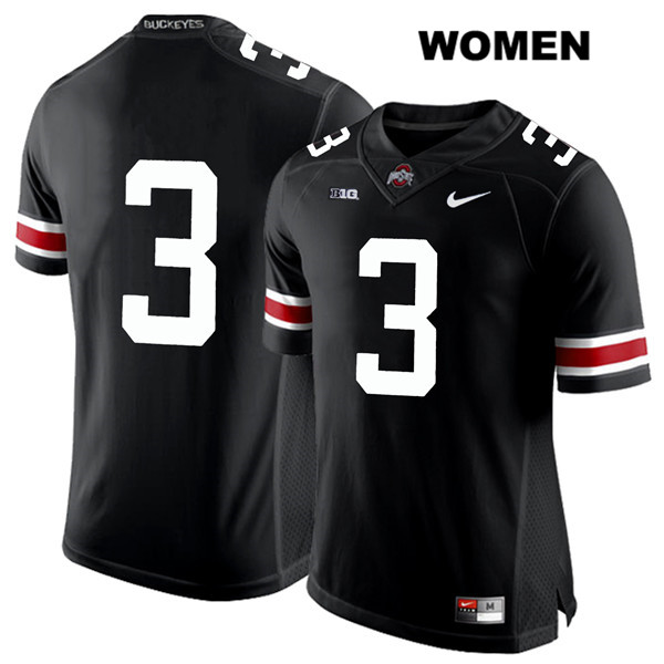 Ohio State Buckeyes Women's Damon Arnette #3 White Number Black Authentic Nike No Name College NCAA Stitched Football Jersey AP19M56MP